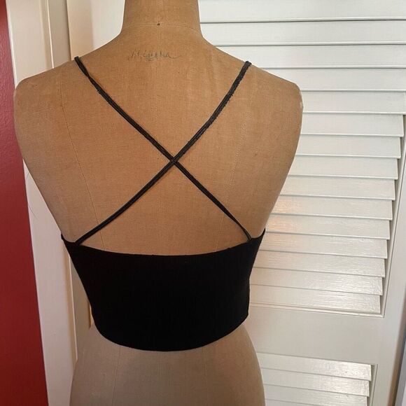 ZARA KNIT | black cropped bra top S - Picture 5 of 13